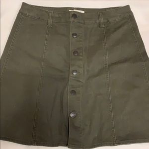 Green jean skirt